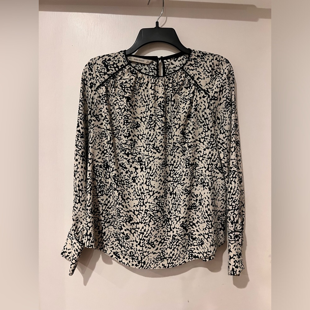 Zara Basics White and Black Women’s Blouse